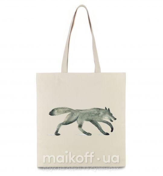 Еко-сумка Walking wolf Бежевий фото