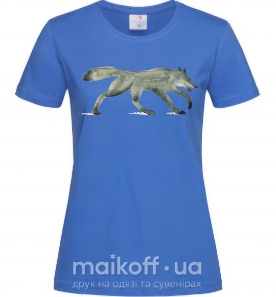 Женская футболка Walking wolf Ярко-синий фото