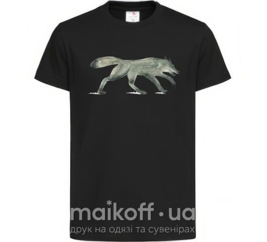 Детская футболка Walking wolf Черный фото