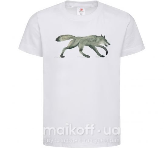 Детская футболка Walking wolf Белый фото