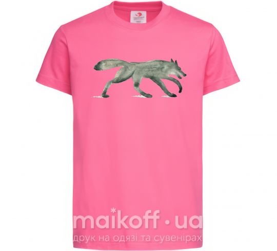 Детская футболка Walking wolf Ярко-розовый фото