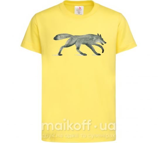 Дитяча футболка Walking wolf Лимонний фото