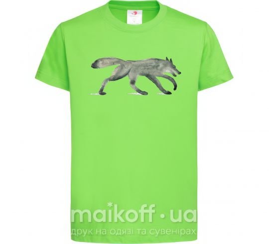 Детская футболка Walking wolf Лаймовый фото
