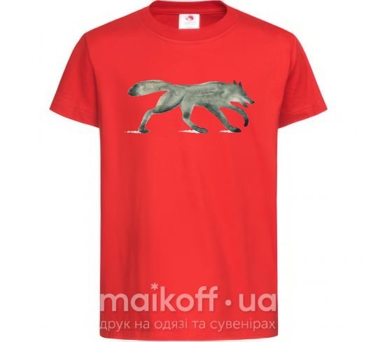 Детская футболка Walking wolf Красный фото