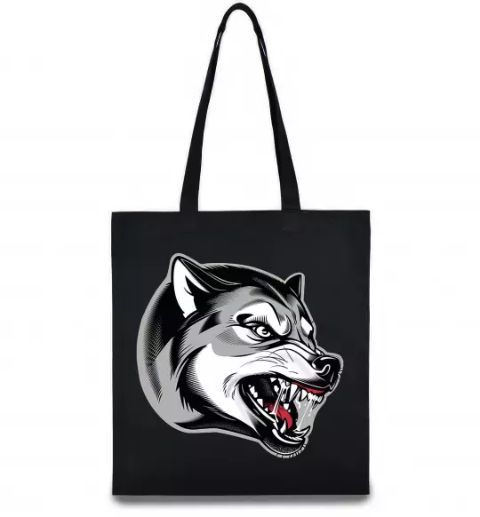 Еко-сумка Вовчий оскал Чорний фото