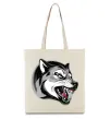 Еко-сумка Вовчий оскал Бежевий Еко-сумка Вовчий оскал Бежевий фото
