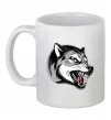Чашка керамічна Вовчий оскал Білий фото