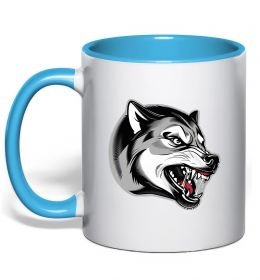 Чашка с цветной ручкой Вовчий оскал