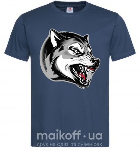 Мужская футболка Волчий оскал Темно-синий фото