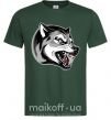 Мужская футболка Волчий оскал Темно-зеленый фото