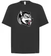 Футболка Оверсайз Вовчий оскал Черный фото