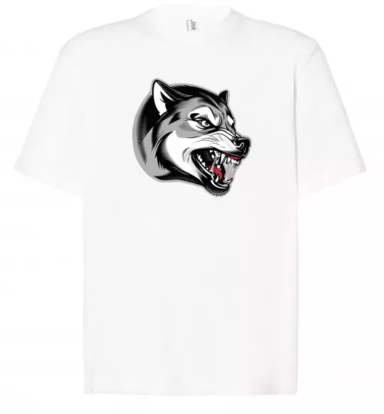 Футболка Оверсайз Вовчий оскал Белый фото