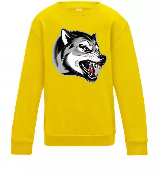 Дитячий світшот Вовчий оскал Сонячно жовтий фото