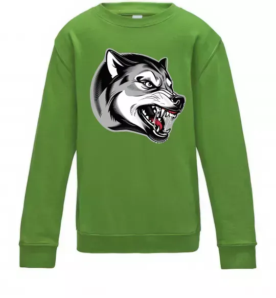 Дитячий світшот Вовчий оскал Лаймовий фото