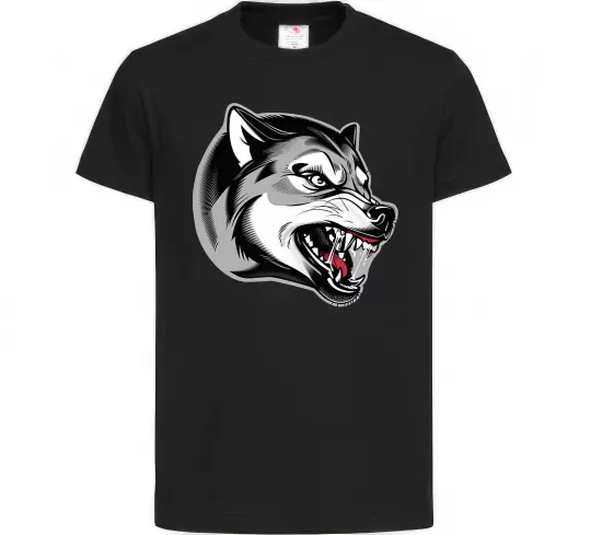 Дитяча футболка Вовчий оскал Чорний фото