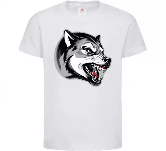 Дитяча футболка Вовчий оскал Білий фото