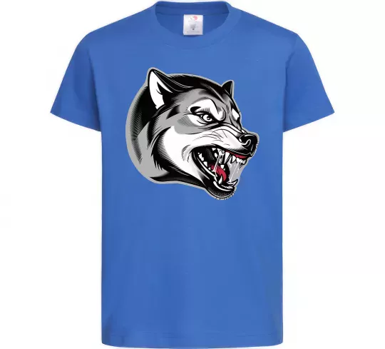 Дитяча футболка Вовчий оскал Яскраво-синій фото