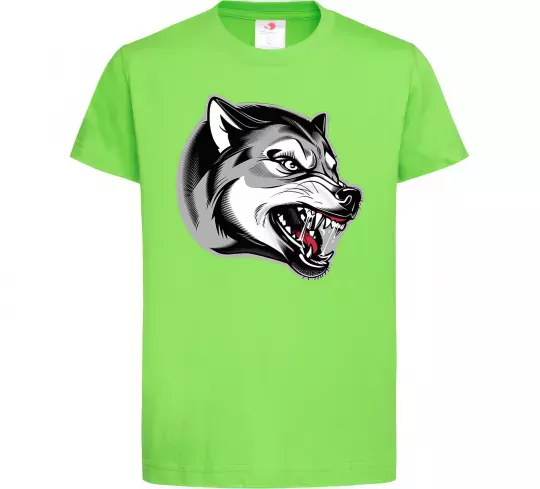 Дитяча футболка Вовчий оскал Лаймовий фото