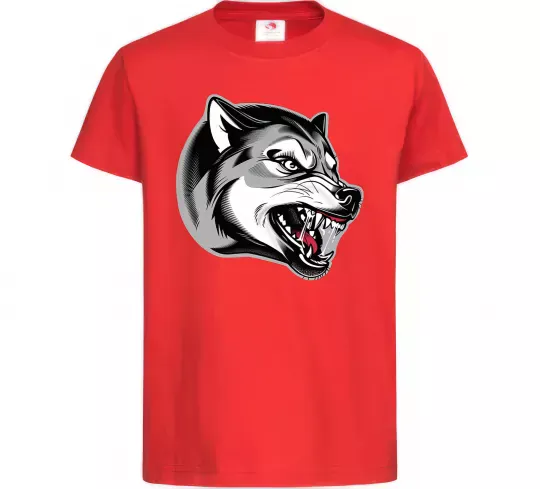 Дитяча футболка Вовчий оскал Червоний фото
