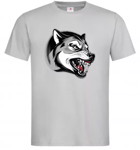 Мужская футболка Вовчий оскал Серый фото