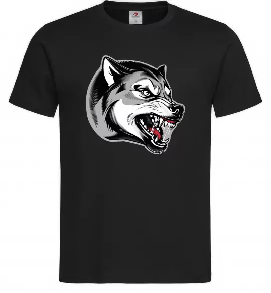 Мужская футболка Вовчий оскал Черный фото