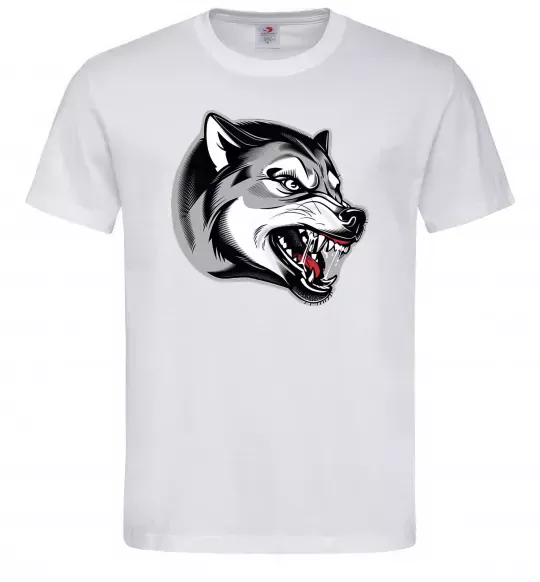 Мужская футболка Вовчий оскал Белый фото