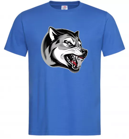 Мужская футболка Вовчий оскал Ярко-синий фото