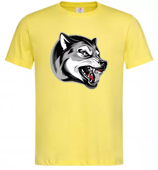Мужская футболка Вовчий оскал Лимонный фото