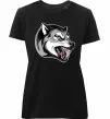 Жіноча преміум футболка Вовчий оскал Чорний фото
