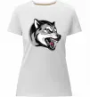 Жіноча преміум футболка Вовчий оскал Білий фото