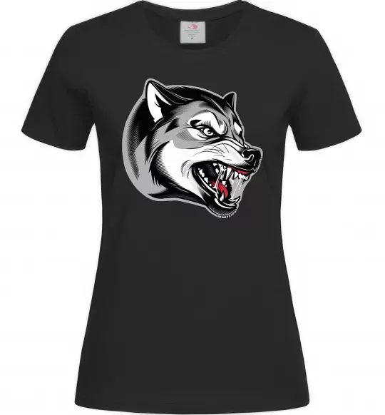 Жіноча футболка Вовчий оскал Чорний фото