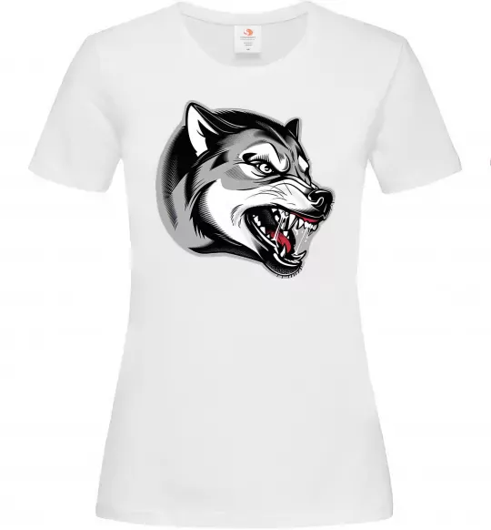 Жіноча футболка Вовчий оскал Білий фото