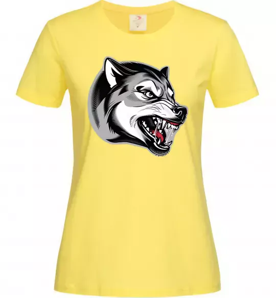 Жіноча футболка Вовчий оскал Лимонний фото