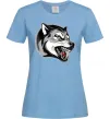 Жіноча футболка Вовчий оскал Блакитний Жіноча футболка Вовчий оскал Блакитний фото