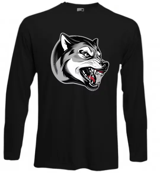 Лонгслив Вовчий оскал Черный фото