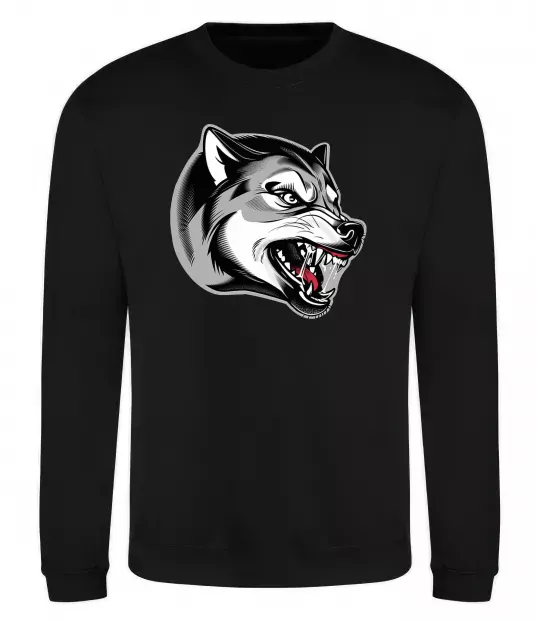 Світшот Вовчий оскал Чорний фото