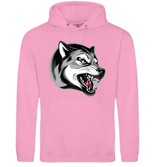 Женская толстовка (худи) Вовчий оскал Розовый фото