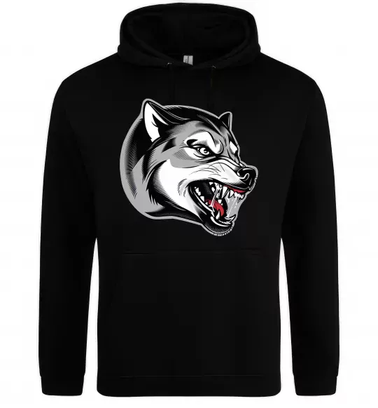 Женская толстовка (худи) Вовчий оскал Черный фото
