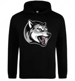 Женская толстовка (худи) Вовчий оскал Черный фото