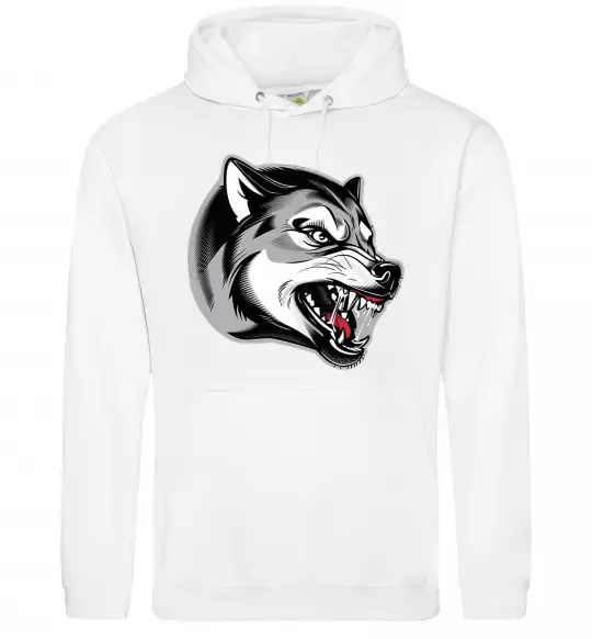 Женская толстовка (худи) Вовчий оскал Белый фото