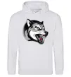 Женская толстовка (худи) Вовчий оскал Серый меланж фото
