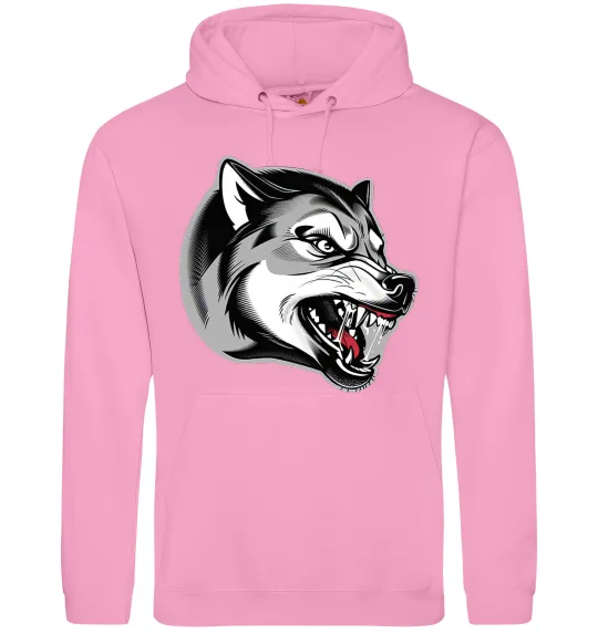 Мужская толстовка (худи) Вовчий оскал Розовый фото