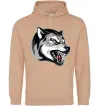 Чоловіча толстовка (худі) Вовчий оскал Пісочний фото