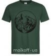 Чоловіча футболка Волк в кругу Темно-зелений фото