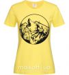 Жіноча футболка Волк в кругу Лимонний фото