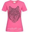 Жіноча футболка Wolf face curves Яскраво-рожевий фото