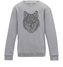 Детский Свитшот Wolf face curves