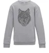 Дитячий світшот Wolf face curves Сірий меланж фото