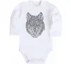 Детский боди Wolf face curves Белый Детский боди Wolf face curves Белый фото