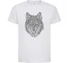Детская футболка Wolf face curves Белый фото
